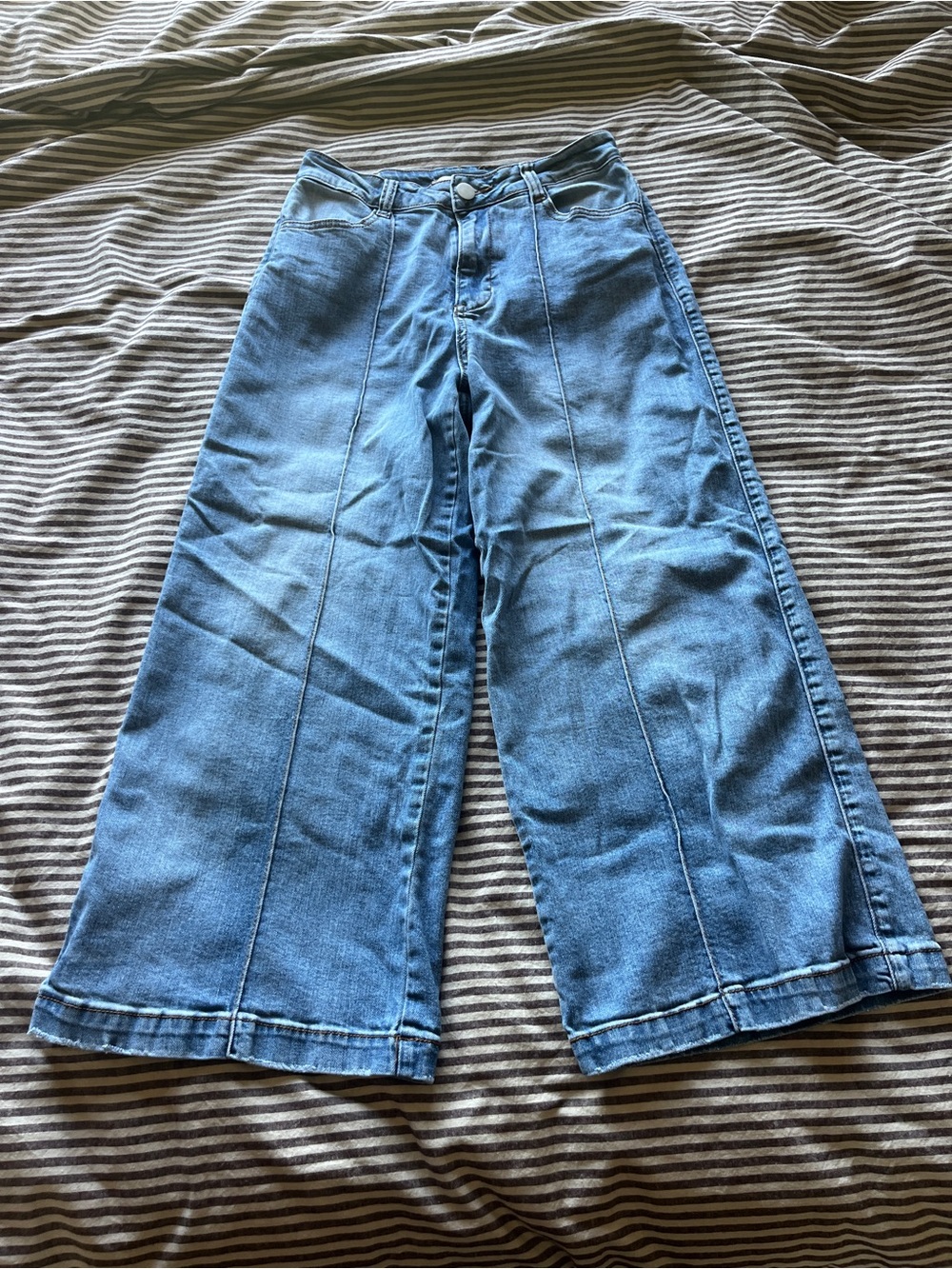 Skies Are Blue Light Blue High-Rise Cropped Jeans with Front Seams - Picture 8 of 10